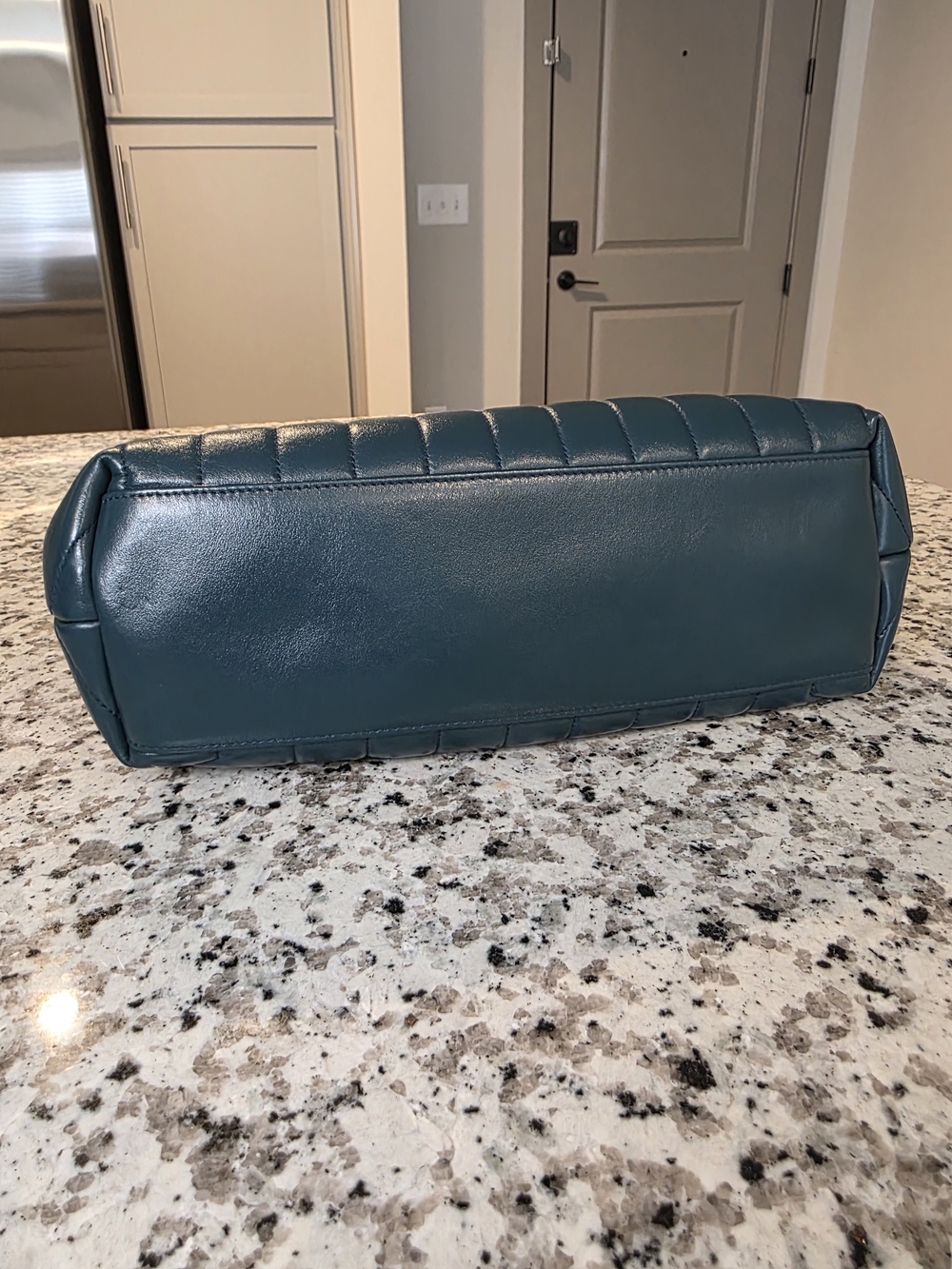 Saint Laurent Chevron Quilted Shoulder Bag - Teal - Picture 3 of 16
